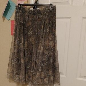 Cato Earthy Floral A-Line Midi Skirt Boho Modest 18